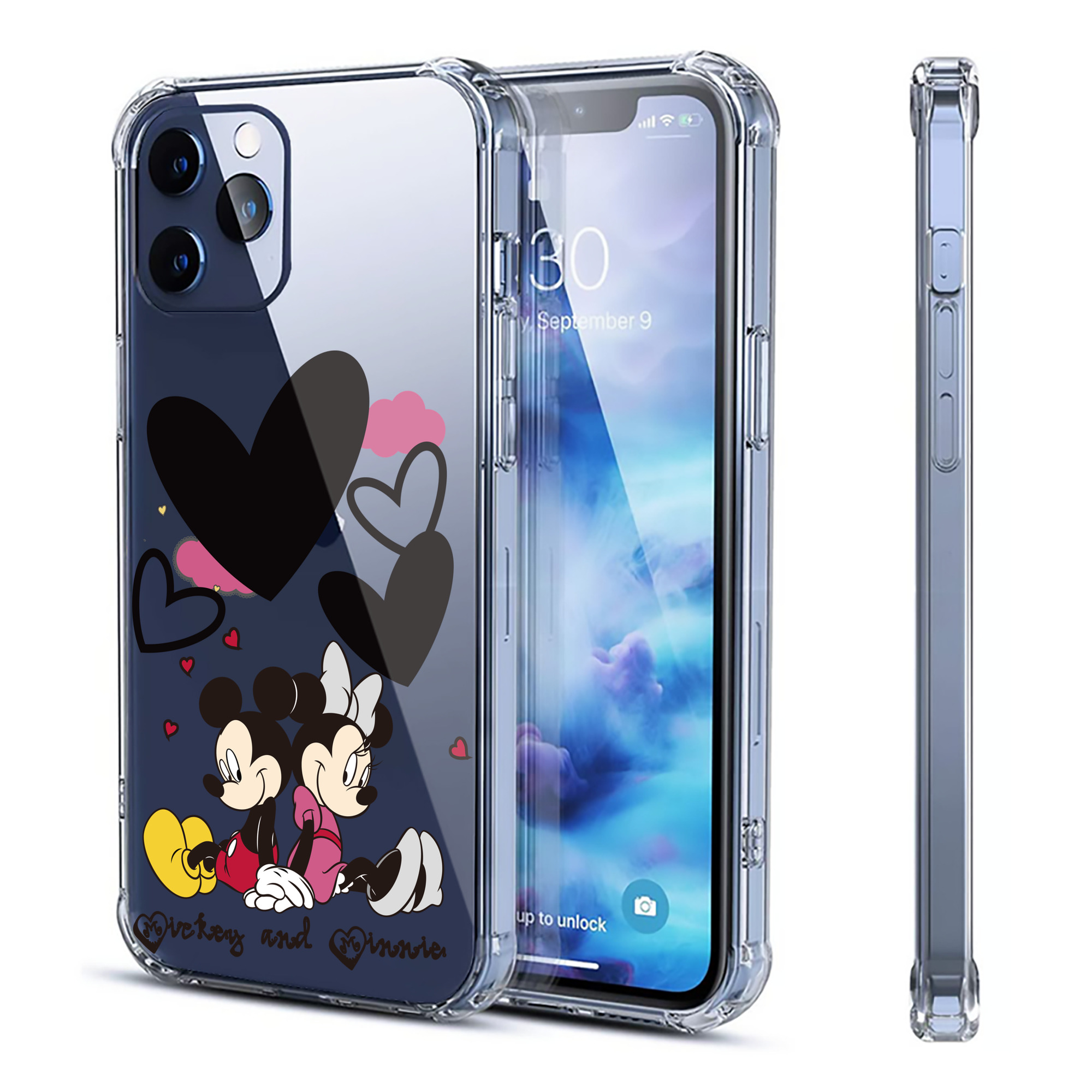 （画像用） ミッキーマウス Mickey Mouse 【iPhone 12シリーズ対応】透明スマホケース（クリアソフトケース）